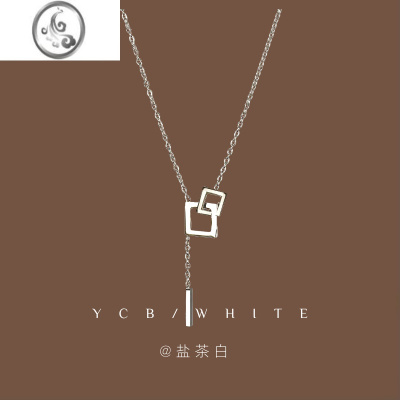 JiMi「陨石拿铁」ins百搭个性银色方块项链冷淡风锁骨链高级感颈链