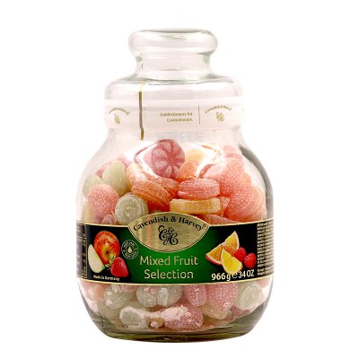 德国进口嘉云糖罐装混合水果味糖玻璃瓶送女友礼物儿童零食大罐装