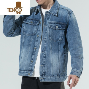 YANXU秋季蓝色牛仔外套男士夹克广州新塘镇外穿2023春款男装秋装上衣服