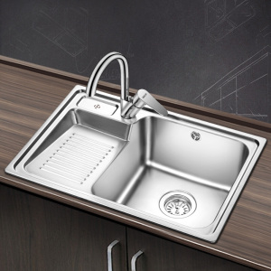 欧琳(oulin) 水槽单槽wgx001含龙头 洗衣槽 不锈钢水盆洗衣盆 阳台