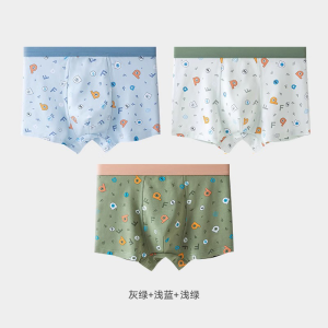 浪莎青少年内裤男童四角裤纯棉平角裤中大童男孩宝宝儿童短裤