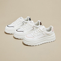 ins韩版新款小白鞋女秋季跑步皮面透气休闲增高