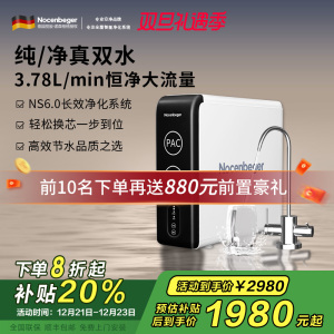 诺森柏格(Nocenbeger)净水器1200G鲜活双出水 X6Pro家用净水机RO反渗透过滤器厨下直饮净水器