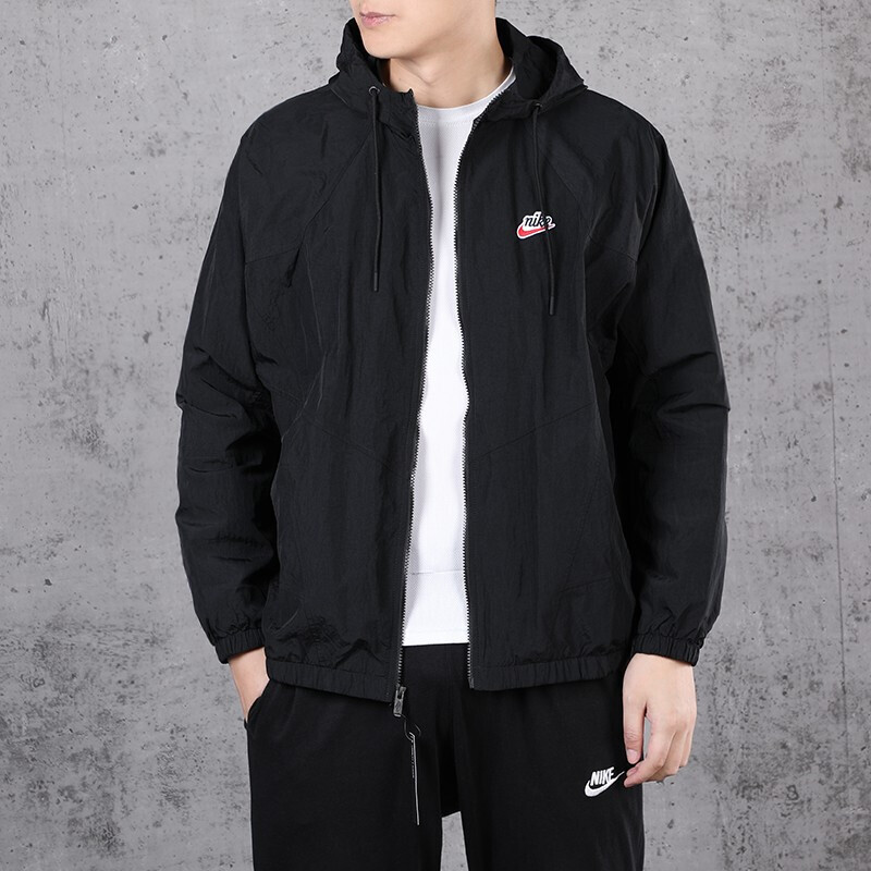 nike耐克男装 2020新款运动服防风拼接复古时尚潮流休闲连帽夹克外套