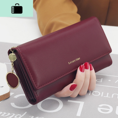 钱包女简约性冷淡复古长款钱包2020日韩个性吊坠小清新多功能学生NEW LAKE