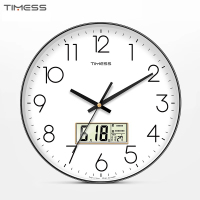 TIMESS钟表挂钟客厅家用时钟时尚大气石英钟挂墙表日历免打孔