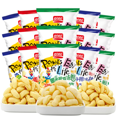 盼盼麦香鸡味块休闲零食膨化食品鸡块薯片烧烤牛排味 8g*20包 *2