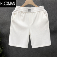 HLCOMAN高级感白色短裤男潮牌2024夏季新款休闲大裤衩薄款外穿宽松五分裤