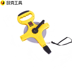 欧克 黄塑壳钢架尺手提式手摇钢卷尺 100mOK-1013 把 100mOK-1013