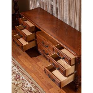 森美人别墅美式卧室电视柜高款主卧欧式房间电视柜实木电视机柜客厅家具