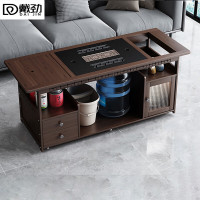 戴劲移动茶台家用竹木小茶桌烧水壶一体简约现代功夫茶几 120长乌金石无盖板