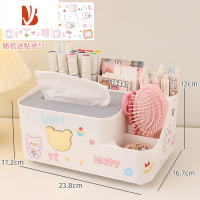 三维工匠多纸巾盒创意高颜值桌面收纳盒一体纸抽盒可爱2022新款抽纸盒 白色大号+贴纸 送纸巾弹簧托~