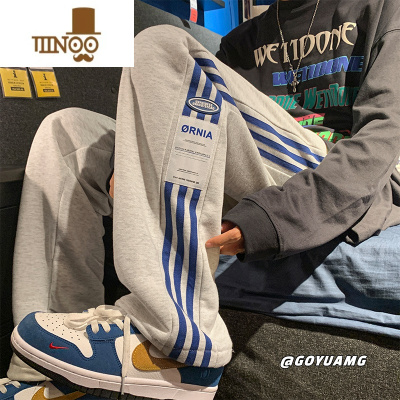 YANXU美式高街vibe裤子男款潮牌休闲运动卫裤青少年宽松直筒长裤