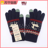 双层加厚手套女士冬天保暖触屏骑行开车防寒卡通麋鹿毛线针织