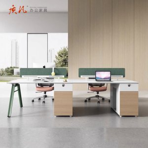 质凡 极简时尚拼色办公卡位组合桌