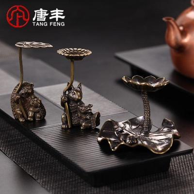 家柏饰(CORATED)铸铜茶盖盖托铁壶置盖家用复古盖承创意茶道摆件茶宠190071z