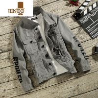 YANXU牛仔外套男秋季韩版修身帅气夹克学生百搭男装青少年潮流衣服褂子