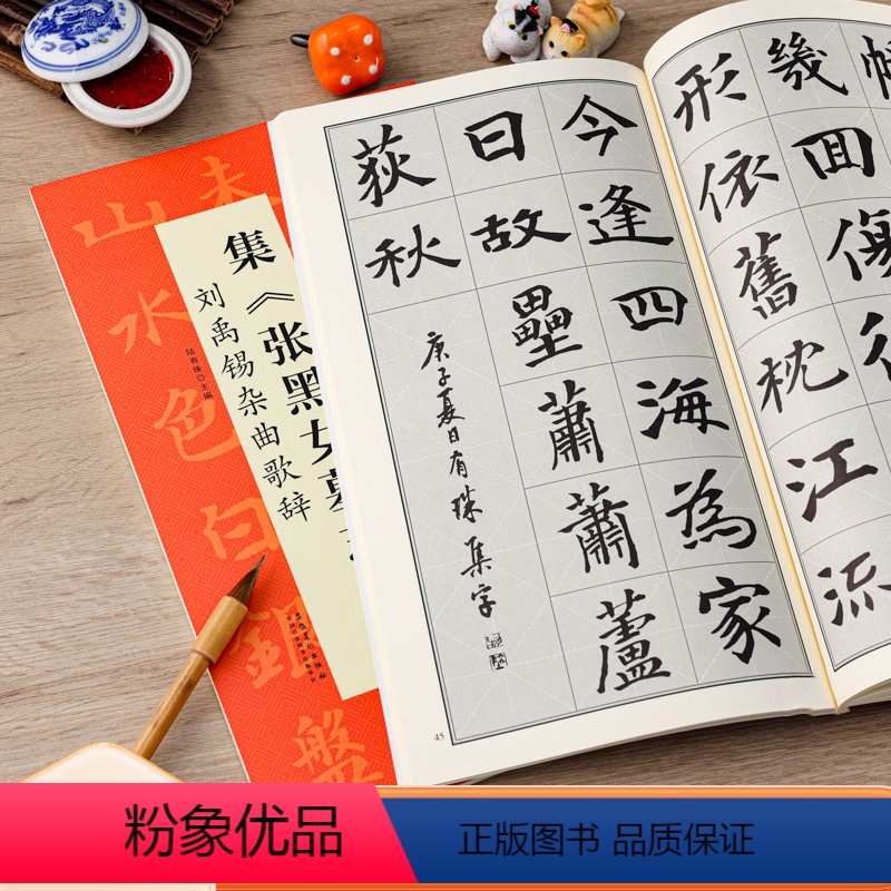 [正版]张黑女墓志铭集字 刘禹锡杂曲歌辞 翰墨诗词大汇 北魏魏碑楷书碑帖书法米字格毛笔练字帖 安徽美术出版社
