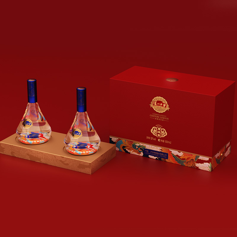 泸州老窖龙凤銮52度节日送礼白酒浓香型礼盒装500ml*2瓶 双瓶装