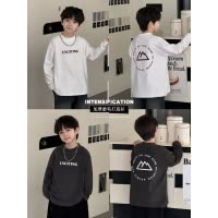 童酷儿童冬款湖州织里童装百搭小山印花T恤加厚男童打底衫潮