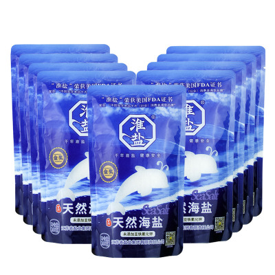 淮盐天然海盐食用盐260gx9袋加碘盐补碘盐含碘盐有碘家用细颗粒盐不含抗结剂