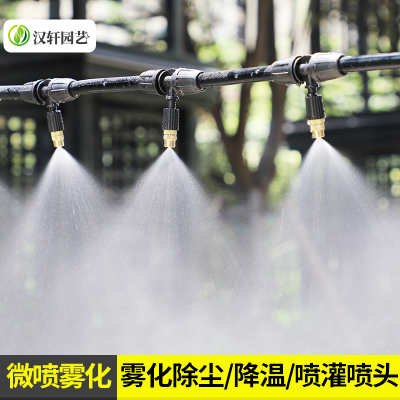 汉轩雾化微喷头套装微喷带免打孔雾化喷头喷雾头半自动浇花器浇水家用农用灌溉喷淋设备系统喷雾器30米8/12管+30个铜