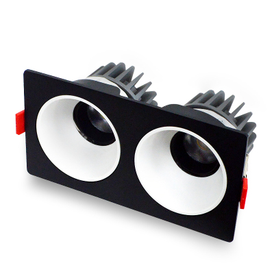 LED射灯 防眩光 嵌入式 黑架+白杯-双头12W*2中性光