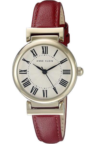 Anne Klein手表女时针分针秒针石英圆形表盘28毫米矿物玻璃商务