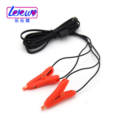 乐乐窝双电极乳夹-情趣用品性玩具电击器配件双电极乳夹夹双极乳阴双夹-（红色）