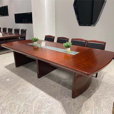 尔迈 会议室会议桌油漆贴实木皮大型会议桌洽谈桌 3.2米