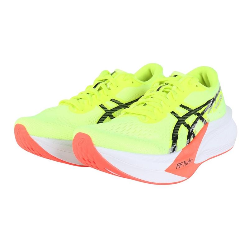 亚瑟士(ASICS)跑步鞋男缓震透气专业训练运动鞋黑黄拼色适合部活