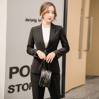 岚心云秋季小西装套装女时尚网红洋气轻熟高冷御姐风两件套女神范阔腿裤正装