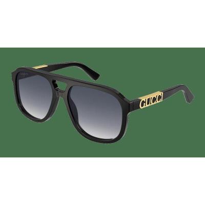 古驰(GUCCI)中性太阳镜黑框灰镜片潮流百搭树脂材质修饰脸型潮流