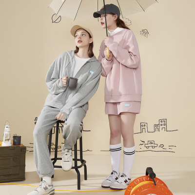 [3件8.5折67.9元,叠加优惠券]唐狮春新款运动女盐系穿搭学院风小个子卫衣外套