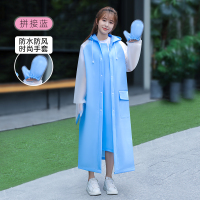 正雨雨衣女全身防暴雨带手套单人一体外穿连体防雨服雨披9063
