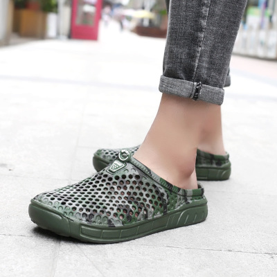 SEMBOSR拖鞋男2018夏季男士沙滩鞋男洞洞鞋户外涉水鞋休闲潮鞋包头男士凉鞋