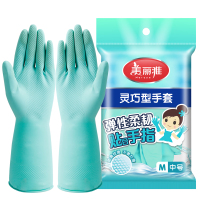 美丽雅 家务手套厨房洗碗刷锅耐酸碱耐磨耐穿灵巧型手套(中)1双入