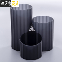 三维工匠笔筒斜插式多功能文具简约笔架收纳盒化妆刷分类架小清新组合笔桶 升级多边型黑色