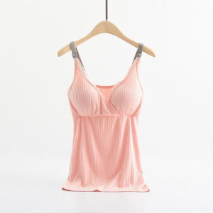 夏季哺乳吊带新款交叉舒适弹力居家喂奶服免穿文胸喂奶衣莫代尔_1_305