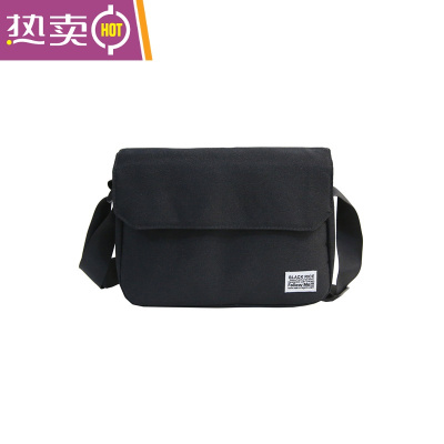 NEWLAKE日系潮流简约斜挎包小挎包男帆布潮牌学生邮差包港风个性单肩包包斜挎包男