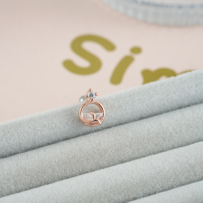 睡觉不用摘韩国迷你耳钉 设计感冰河海豚尾耳骨钉球形拧堵2025新送女朋友老婆情人节七夕生日礼物