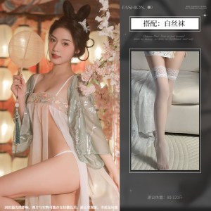 新款古装大码汉服套装睡衣女性感古代肚兜制服雪纺纱睡裙古风纯欲