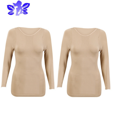 Ideamini37度恒温超薄发热保暖内衣女长袖紧身打底棉毛衫修身秋衣内穿冬季