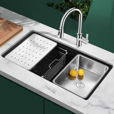 欧琳(OULIN)黑色石英石水槽单槽WGS111厨房洗菜盆洗菜池