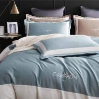 美帮汇北欧60支全棉全棉四件套简约刺绣欧式长绒棉床上用品床单被套