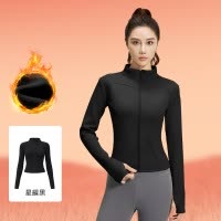 秋冬上衣健身服显瘦跑步运动外套加厚保暖加绒瑜伽服