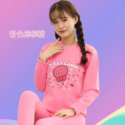 少女保暖内衣套装女加绒加厚弹力高初中学生秋衣秋裤150-170身高诺妮梦