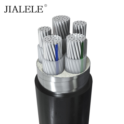 JIALELE 低压3+2芯铝电缆 YJLV22-3*10+2*6平方 额定电压0.6/1KV 米