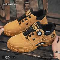 La Chessiers马丁靴春秋季休闲运动厚底工装男鞋皮面防撞防滑耐磨户外工作劳保鞋