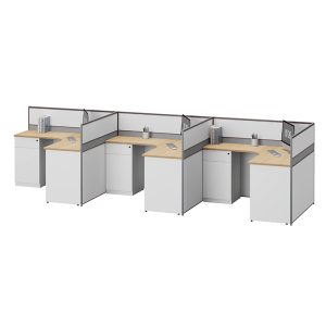 臻远ZYGW-015屏风工作卡位职员桌办公桌 F型三人位